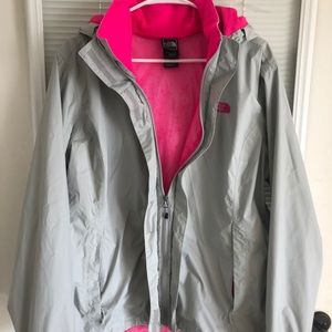 Women’s Northface Hot pink and Grey Jacket XXL